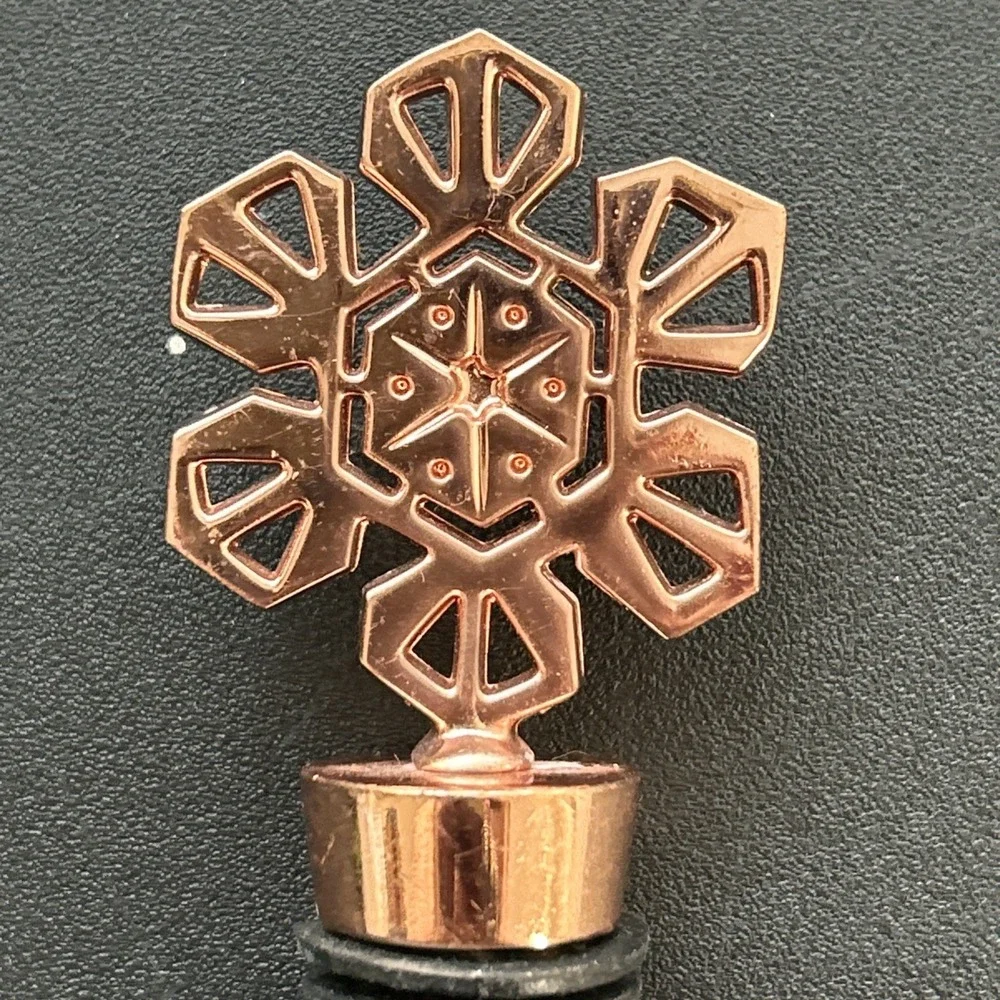 Snowflake Wine Bottle Copper Stopper Bar Top Tools Winter Christmas Snow Cork